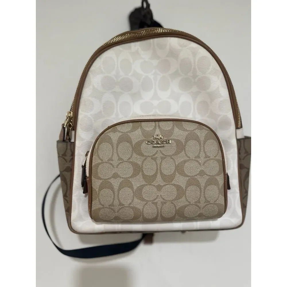 Coach Court Backpack in the blocked signature coated canvas #36